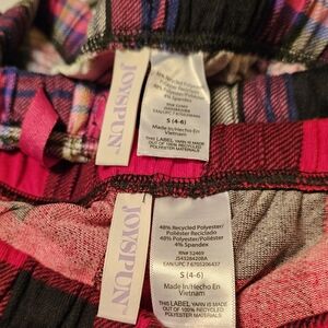 2pr Joyspun Women's Plaid Pajama Set - Pink and Black